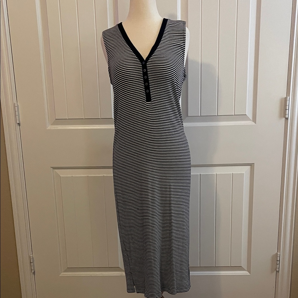 J. Crew Navy and White Striped Maxi Dress